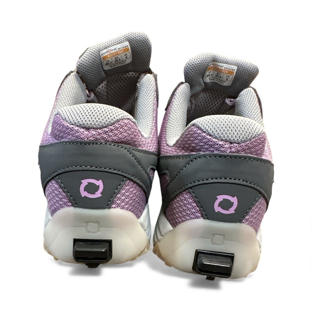 ZeroTie Hands Free Sneakers Size 8.5 Purple Gray Pull On Tying Mechanism On Back - Picture 7 of 14
